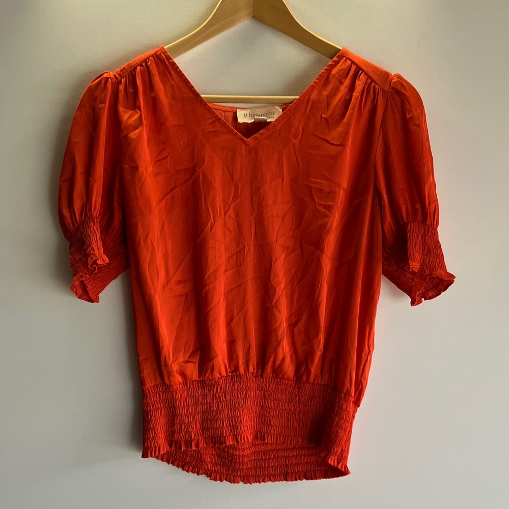 Philosophy Vibrant Orange Blouse